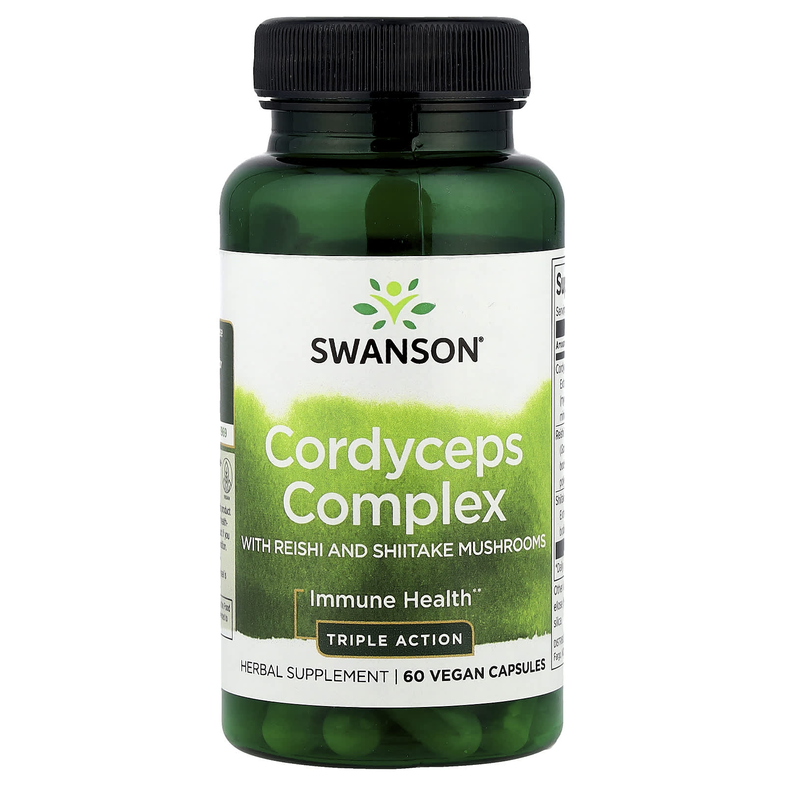 Swanson - Cordyceps Kompleksi Reishin ja Shiitaken kanssa (60 Vcaps)