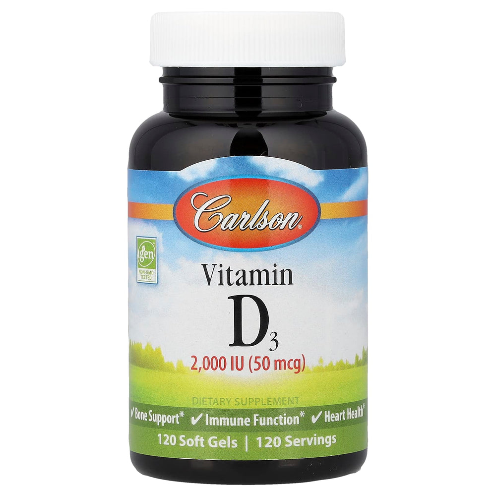 Vitamin D3 2000 IU baksida med näringsfakta