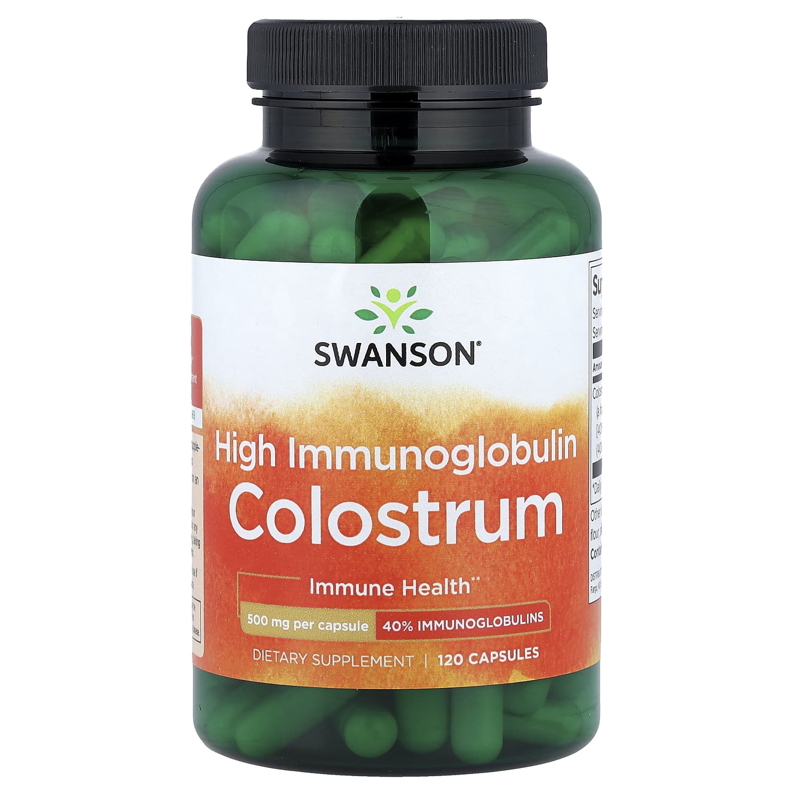 Swanson High Immunoglobulin Colostrum 120 kapslar framsida
