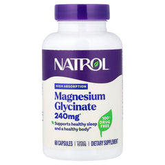 Natrol Magnesium Glycinate baksida näringsfakta