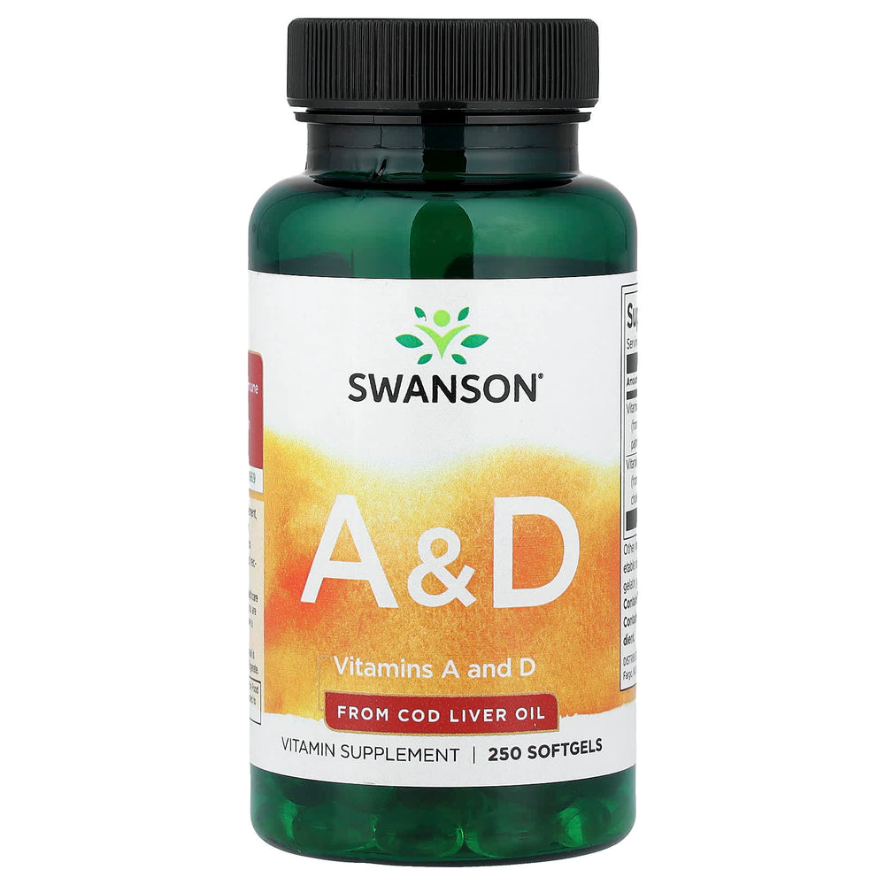 Swanson Vitamins A & D 250 Sgels framsida