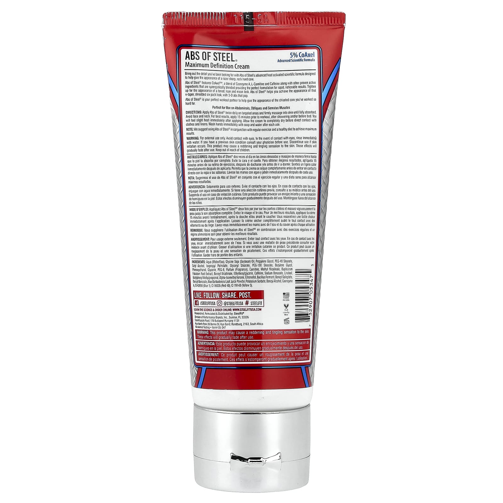 Abs Of Steel Maximum Definition Cream ingredienser