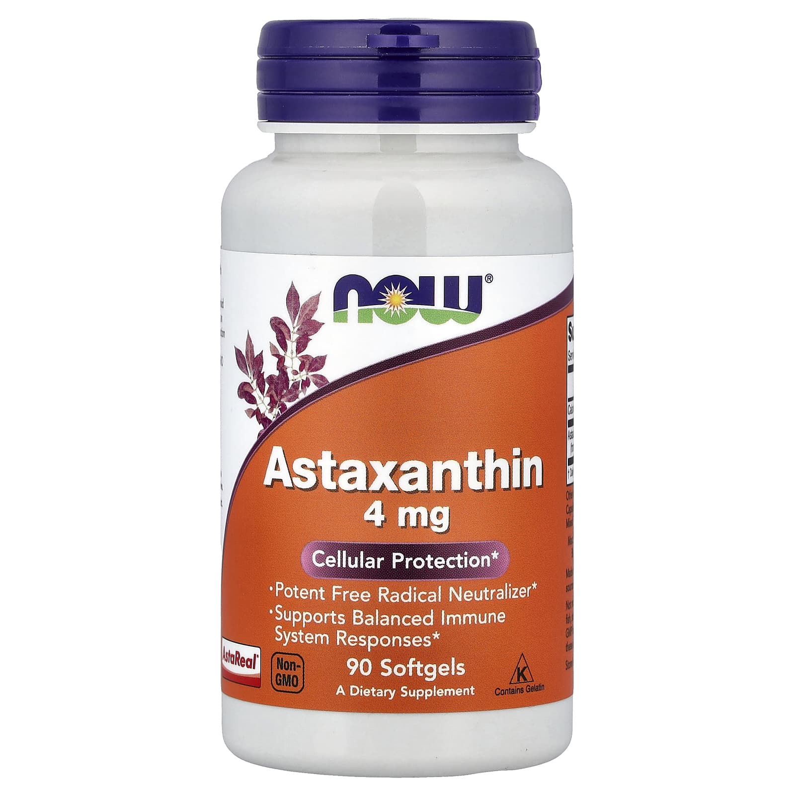 Astaxanthin 4 mg baksida näringsfakta