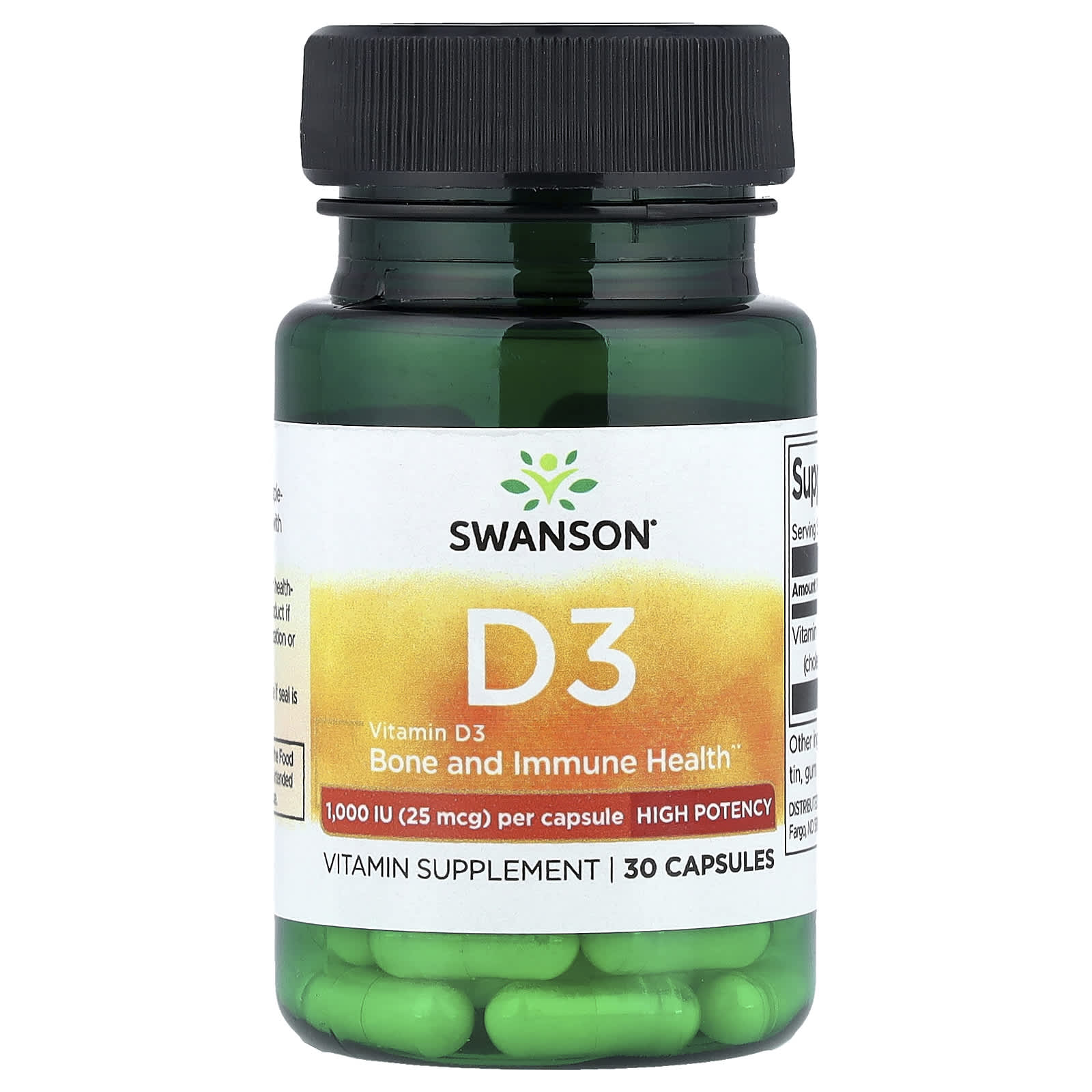 Vitamin D3 – 1000 IE lagrings- & varningstext
