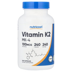 Nutricost Vitamin K2 baksida näringsfakta