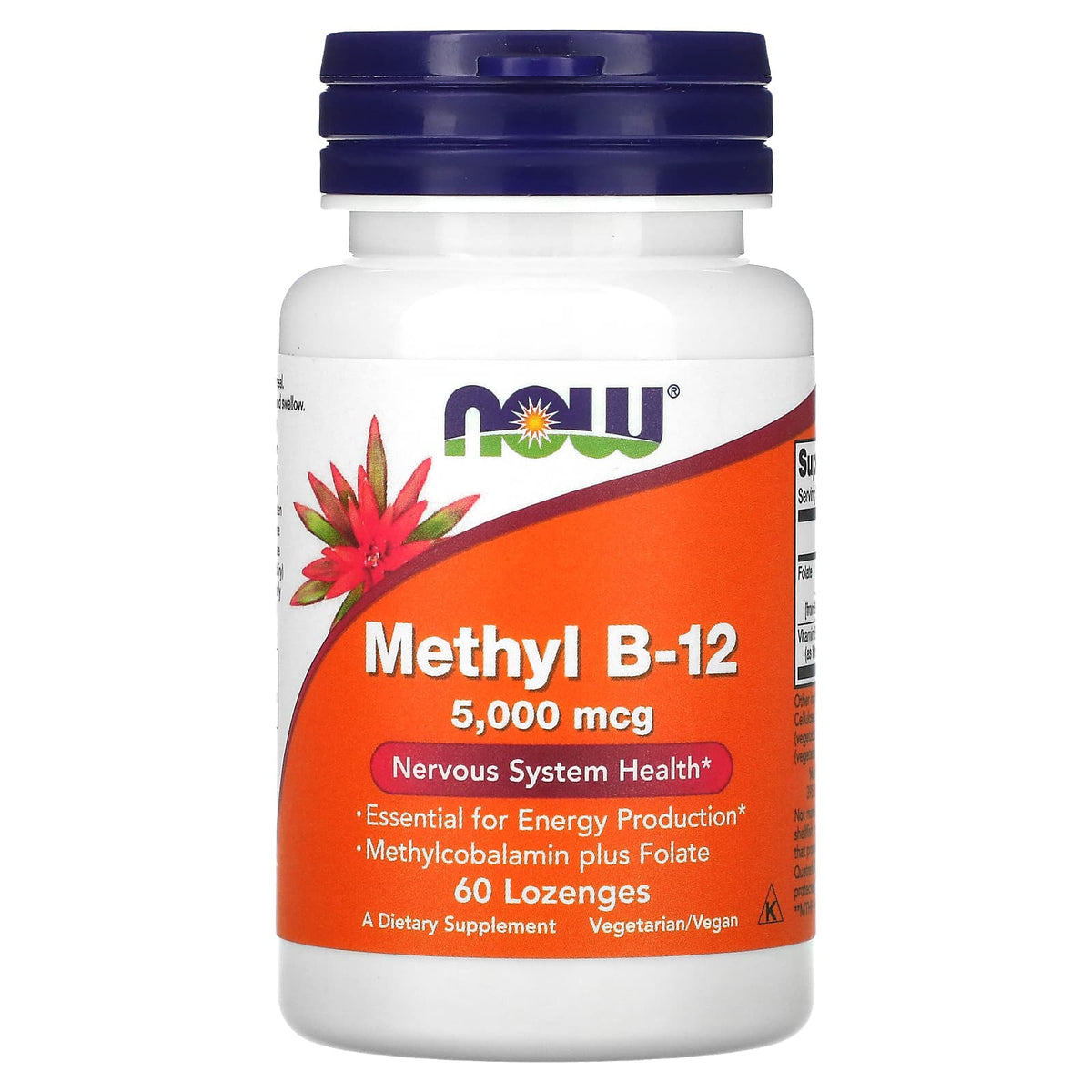 Methyl B-12 5000 mcg baksida med näringsfakta