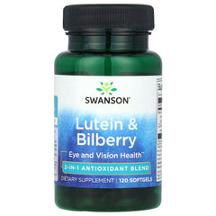 Swanson Lutein & Bilberry ingredienser etikett