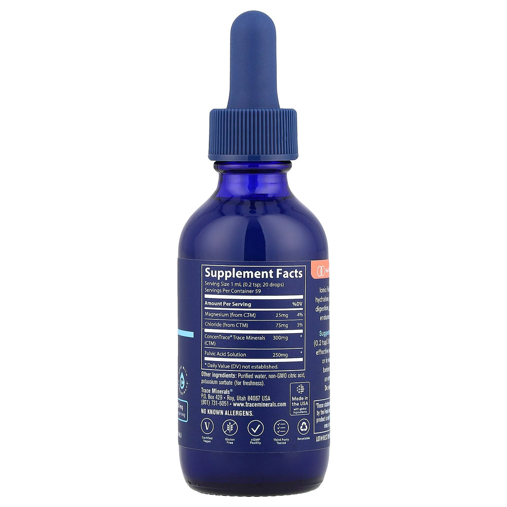 Trace Minerals Ionic Fulvic Acid ingredienser och etikett