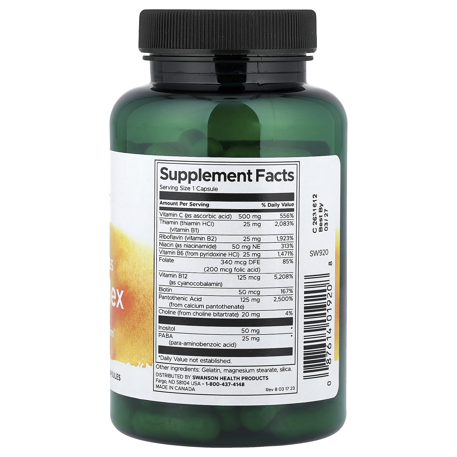 Swanson - Super Stress B-Kompleks Med Vitamin C