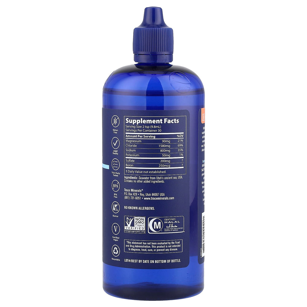 Trace Minerals Utah Sea Minerals baksida näringsfakta
