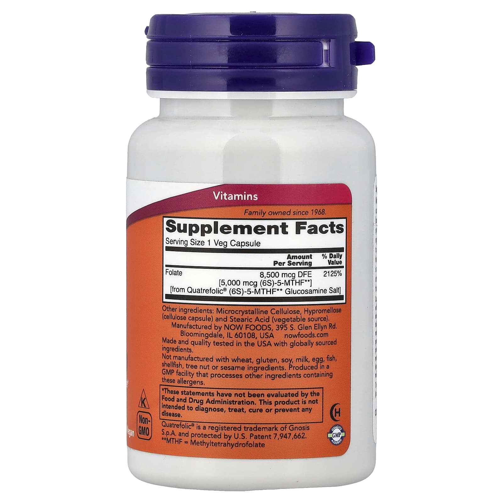 NOW Foods - Methyl Folate - 5000mcg, 50 Vcaps