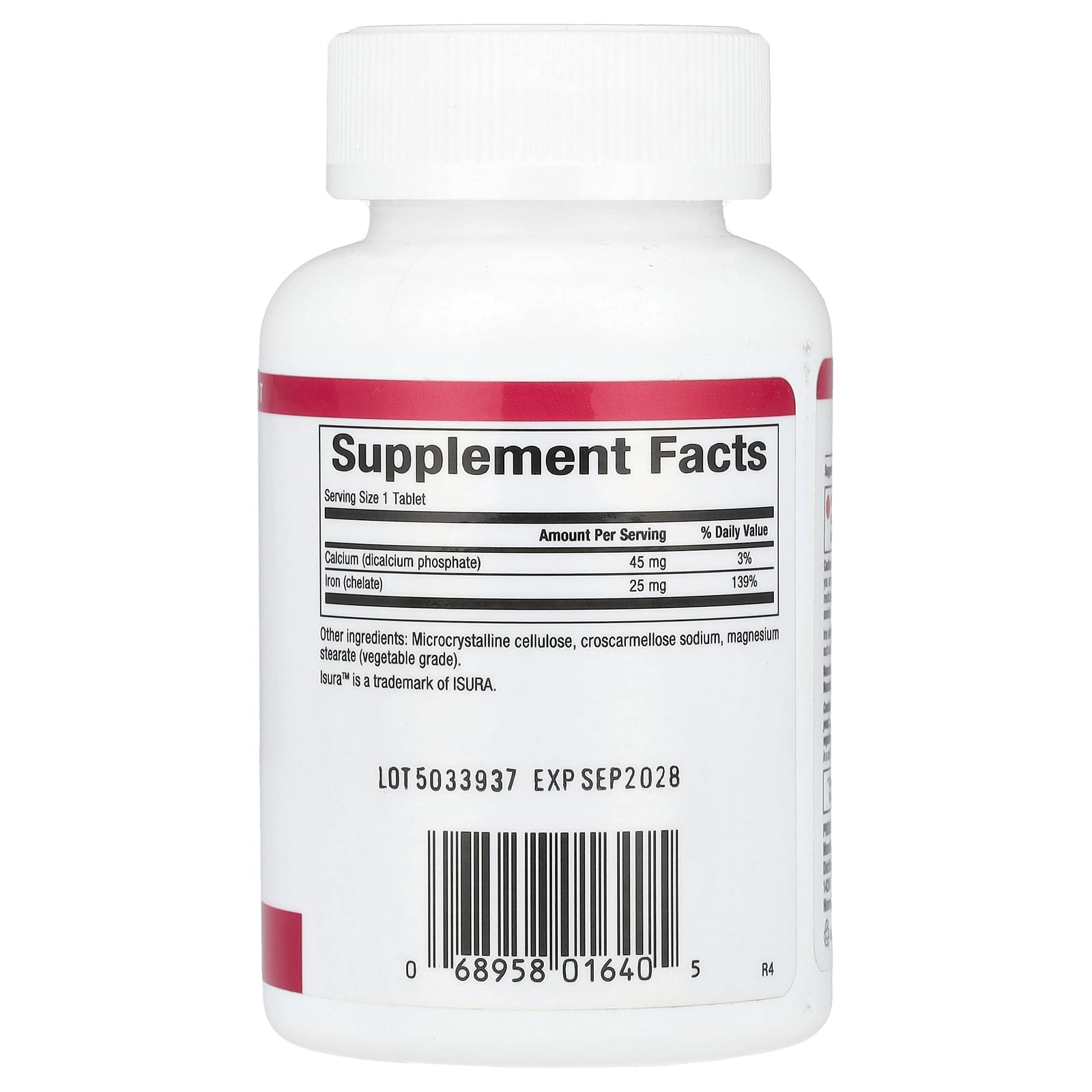 Natural Factors Iron Chelate ingredienser etikett