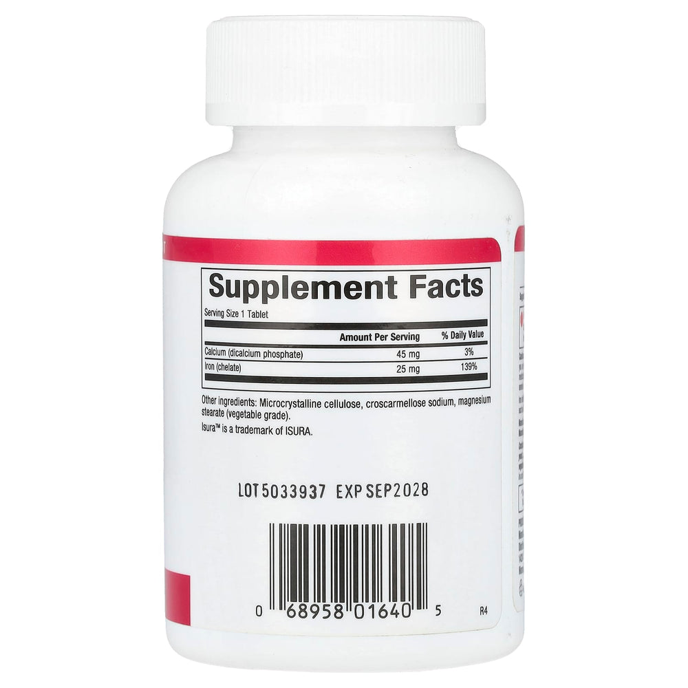 Natural Factors Iron Chelate ingredienser etikett