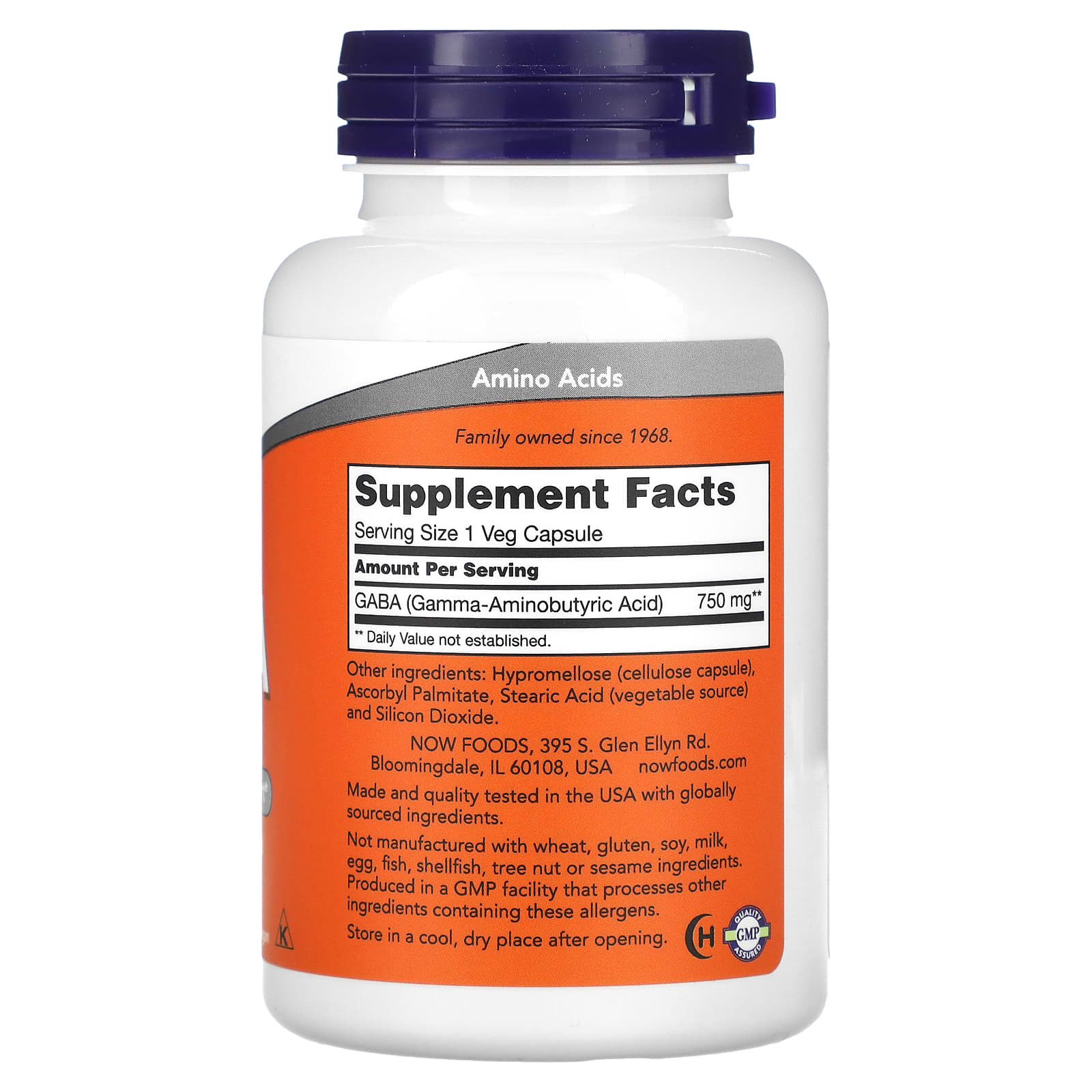 NOW Foods - GABA 500mg - 100 Caps