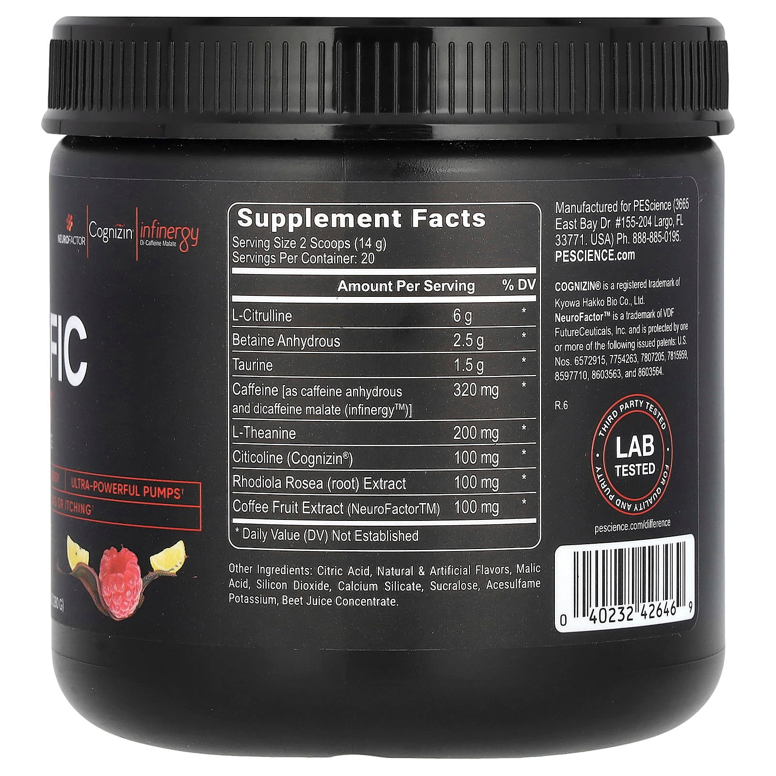 Prolific Pre-Workout Formula ingredienser