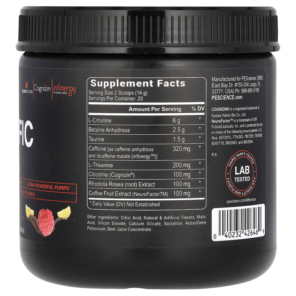 Prolific Pre-Workout Formula ingredienser