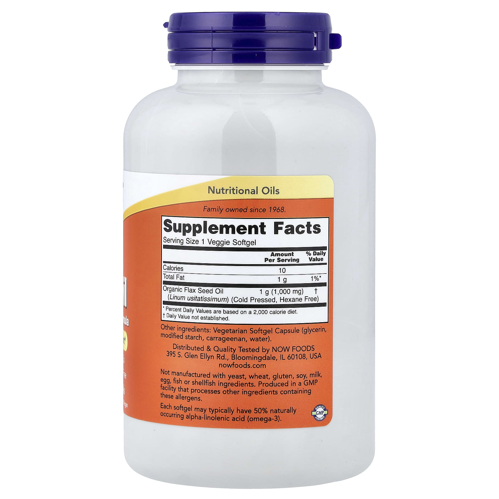 NOW Foods - Pellavansiemenöljy 1000mg Vegaaninen Kaava