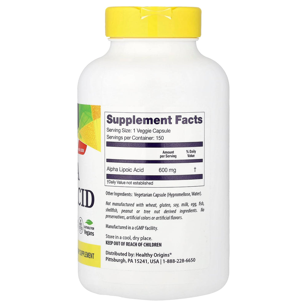 Alpha Lipoic Acid näringsfakta etikett