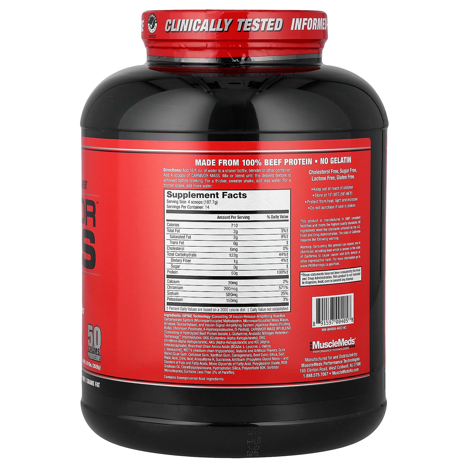MuscleMeds - Carnivor™ Mass 100% Naudanliha Proteiini Massanlisääjä