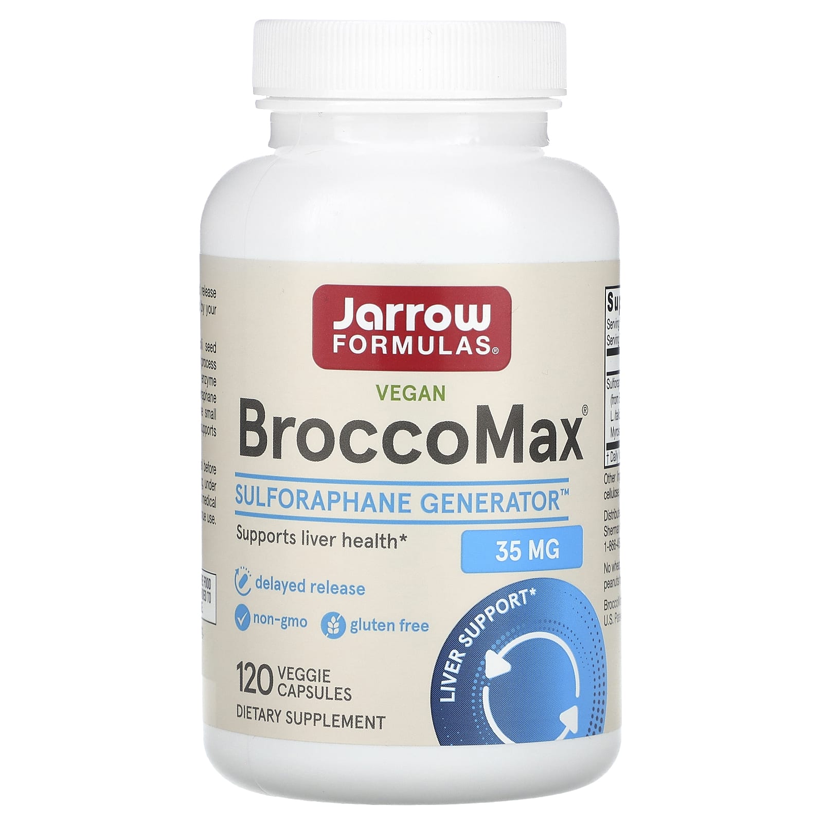 BroccoMax baksida med näringsfakta