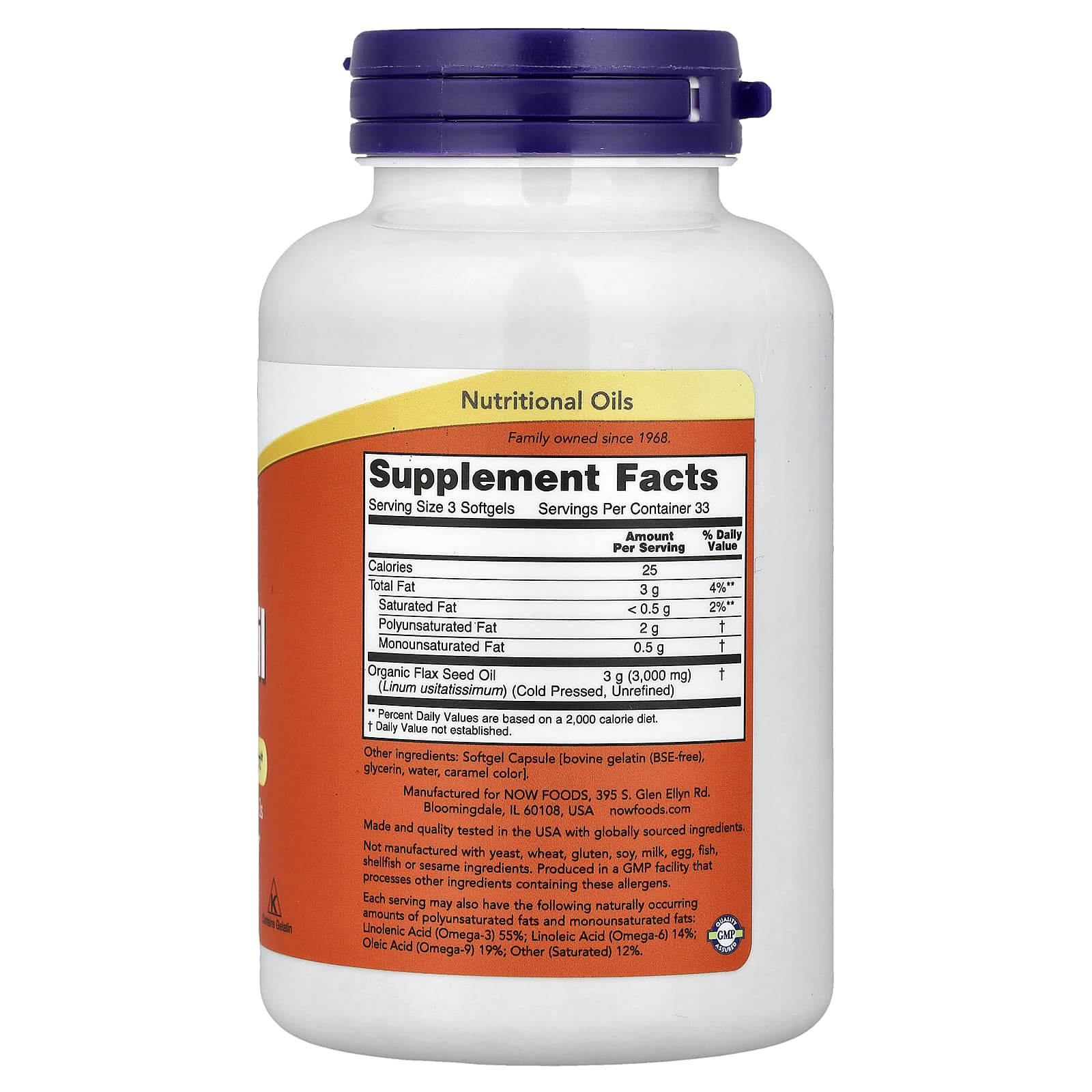 Now Foods - Pellavansiemenöljy 1000mg - 100 Kapselia