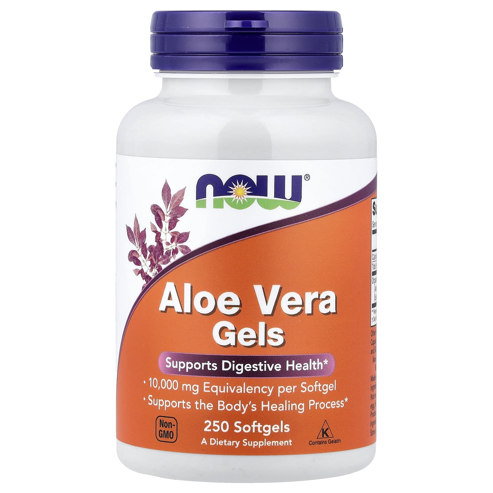 Aloe Vera Gels 250 kapslar - baksida