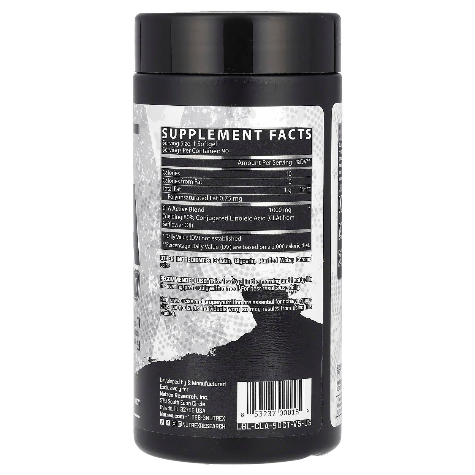 Lipo-6 CLA ingredienser etikett