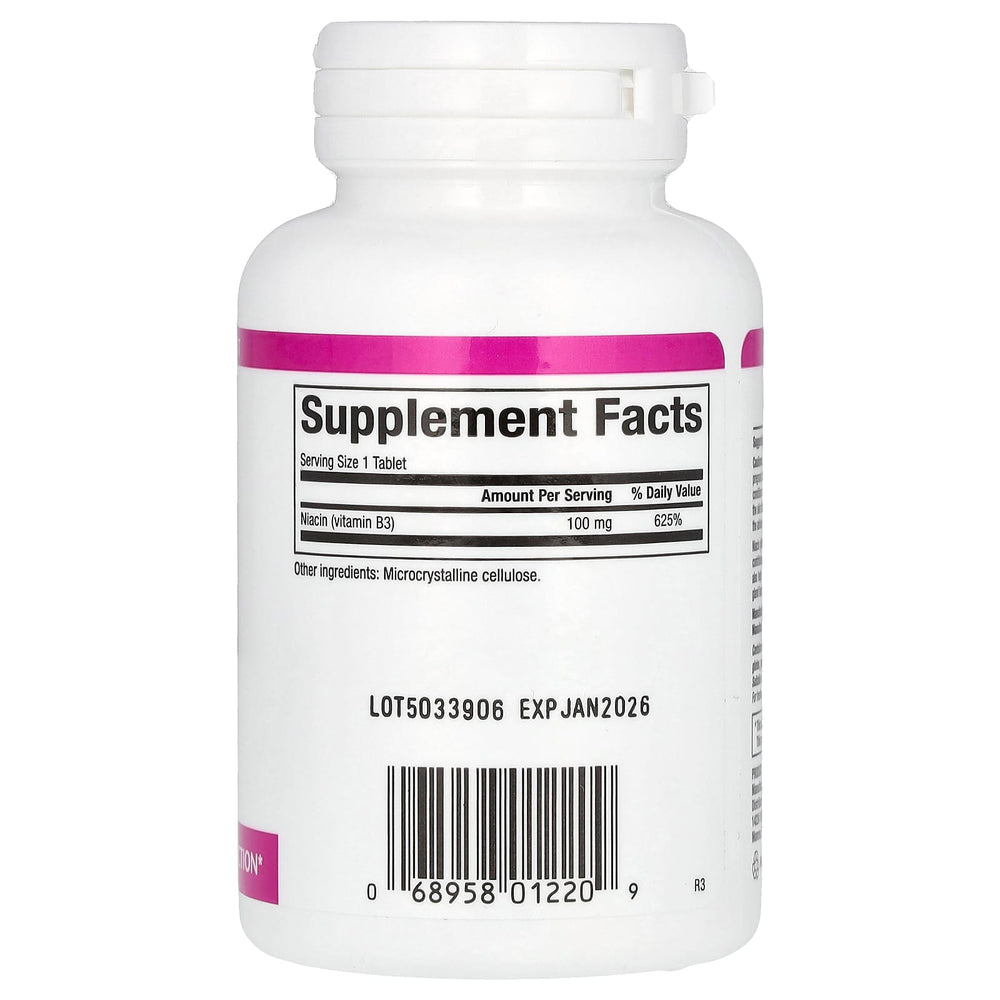 Natural Factors Niacin näringsfakta-etikett