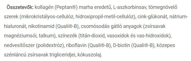 Jutavit Collagen Complex baksida näringsfakta