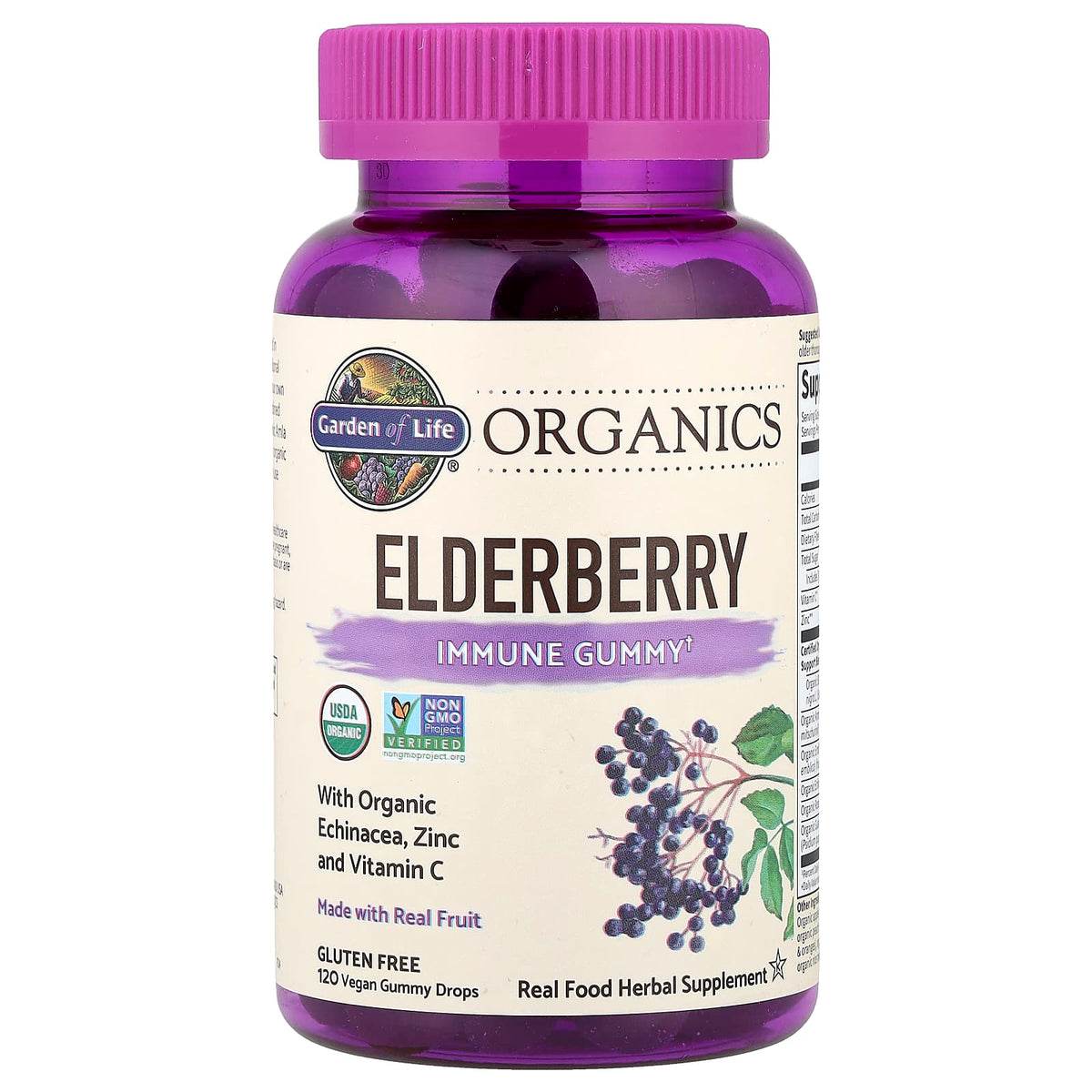 Elderberry Immune Gummy näringsfakta-etikett