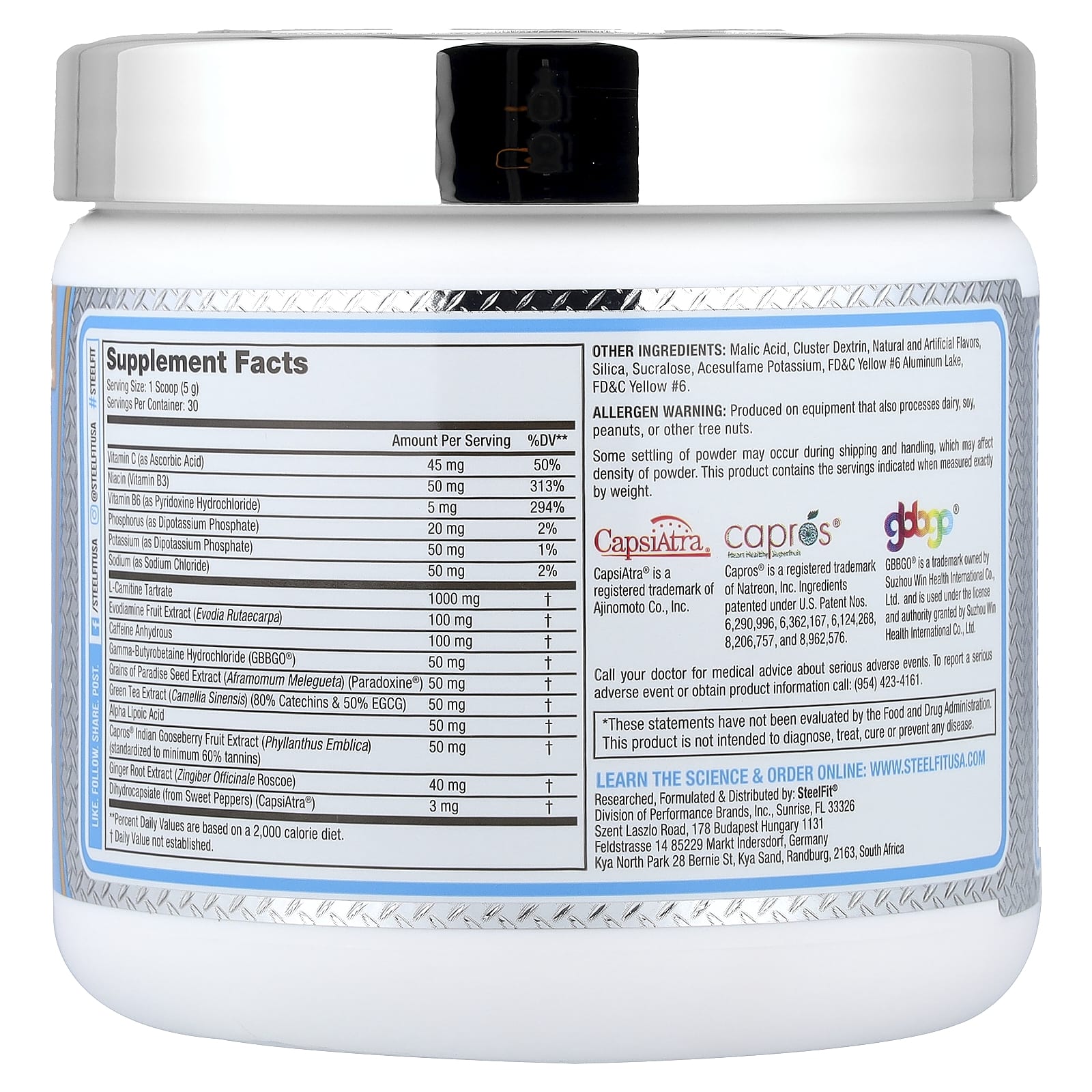 SteelFit - Krydret Jordbær Mango - 150g