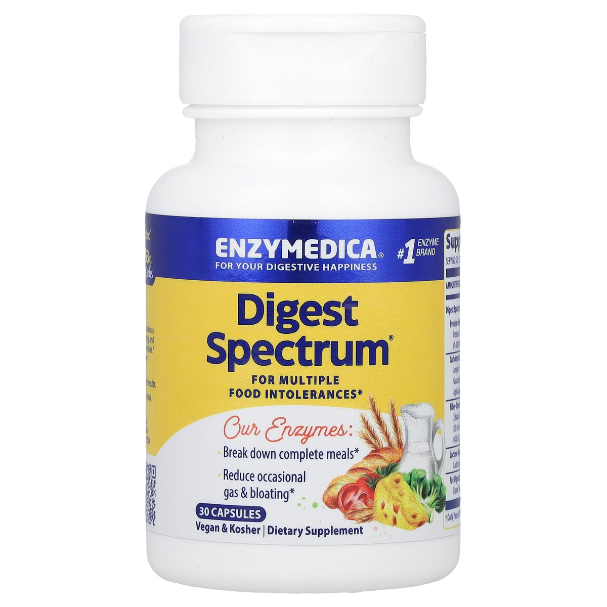 Enzymedica Digest Spectrum ingredienslista etikett