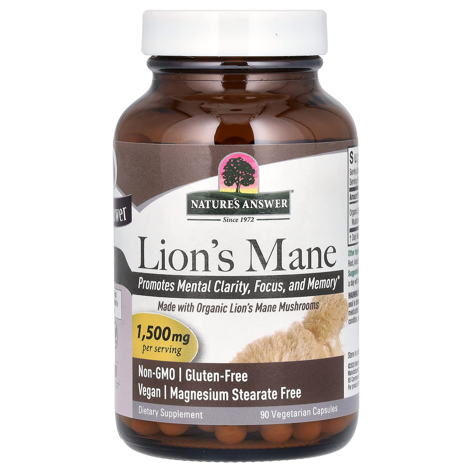 Nature's Answer Lion's Mane ingredienser lista