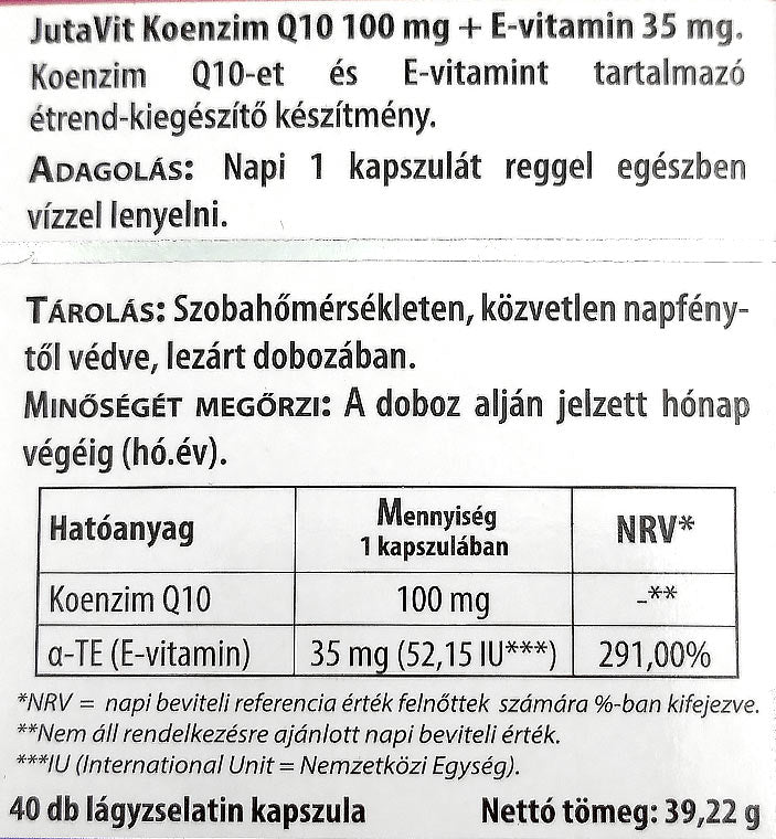 Jutavit - Coenzyme Q10 - 40 kapsler