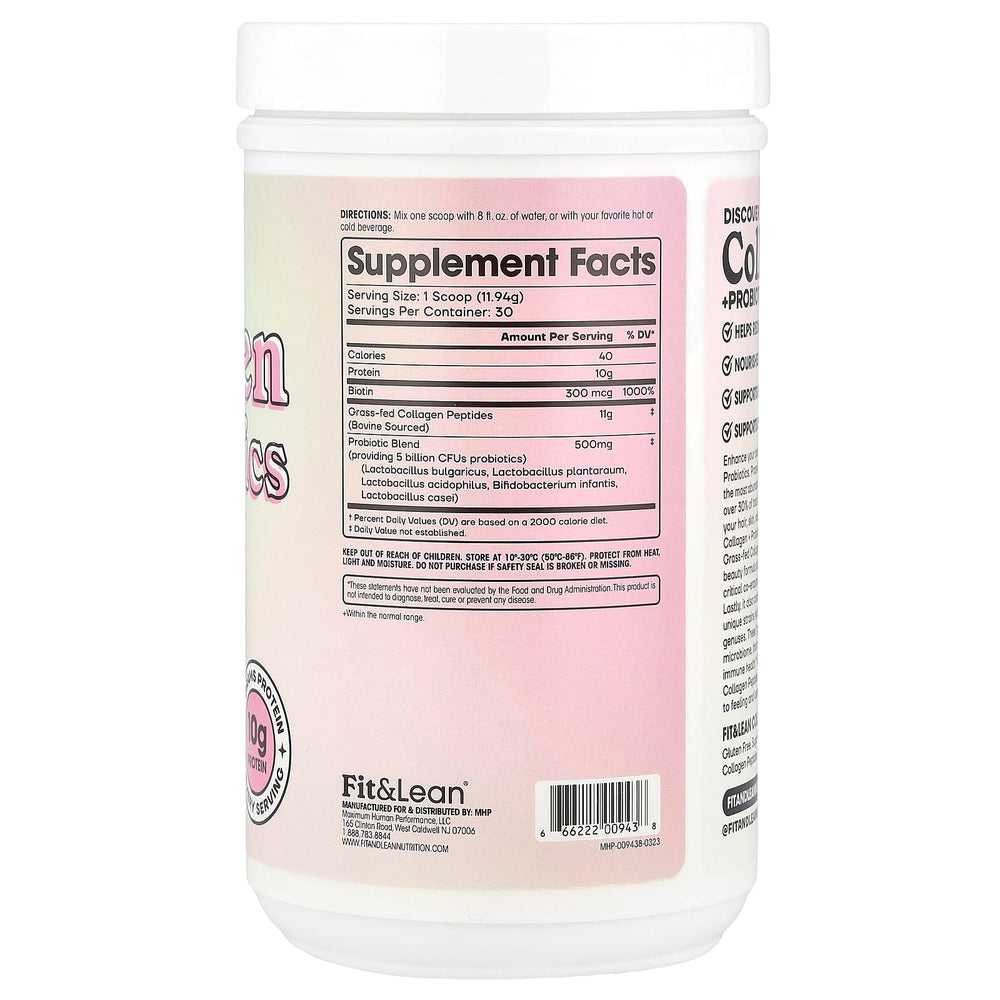 Fit & Lean Collagen + Probiotics slutlig etikett