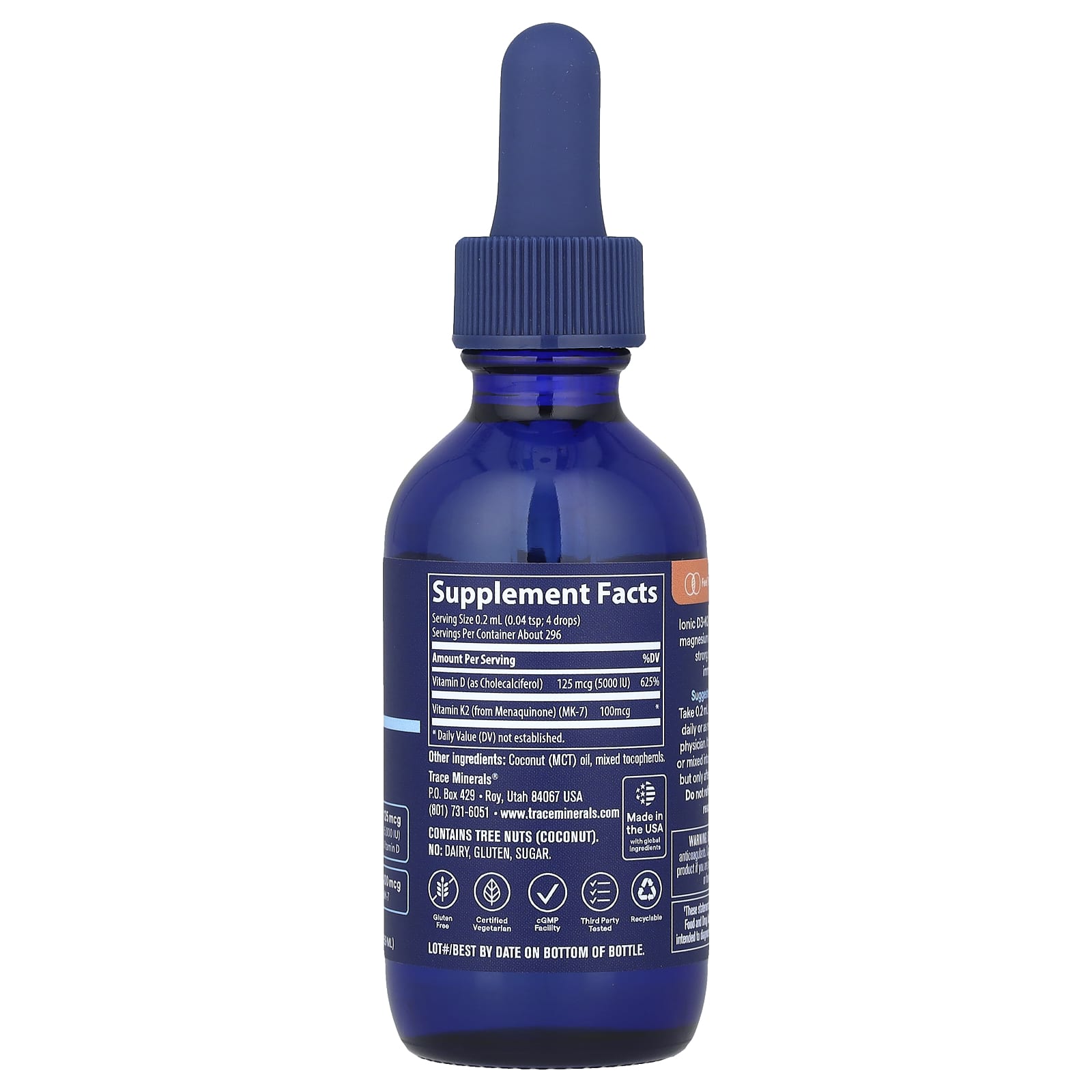 Trace Minerals - Ionic D3 + K2
