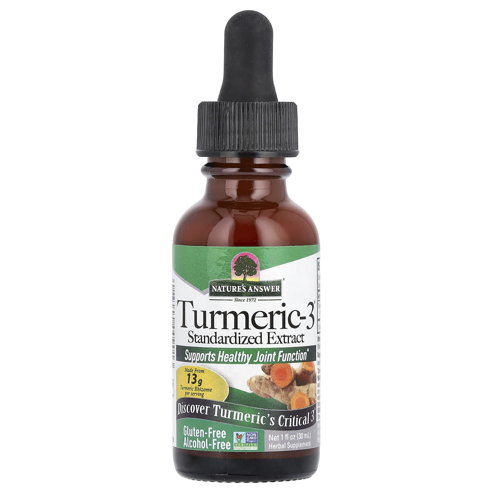 Nature's Answer Turmeric-3 flaska närbild