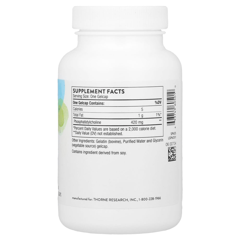 Thorne Phosphatidyl Choline näringsfakta och ingredienser