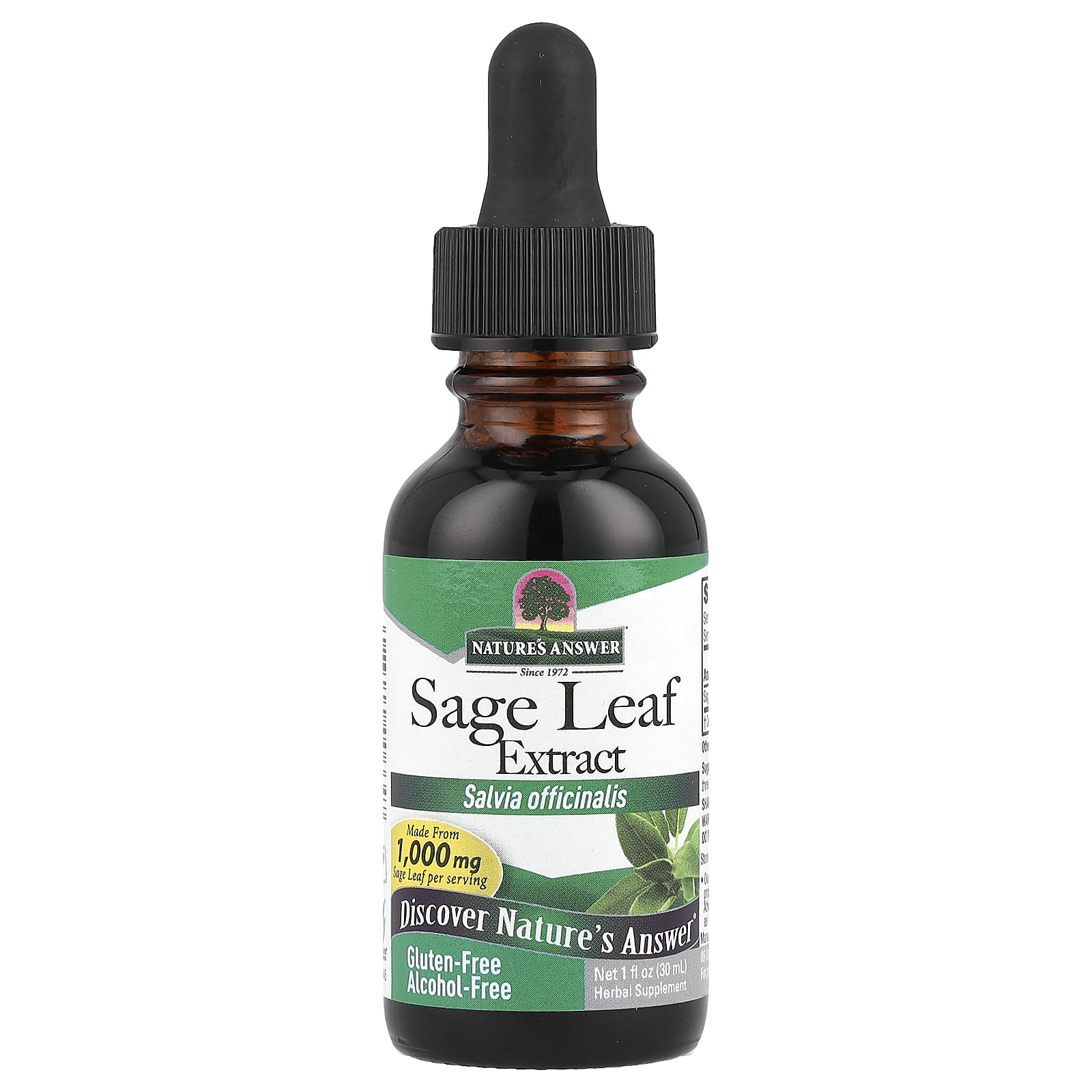 Sage Leaf Extract baksida med näringsinformation