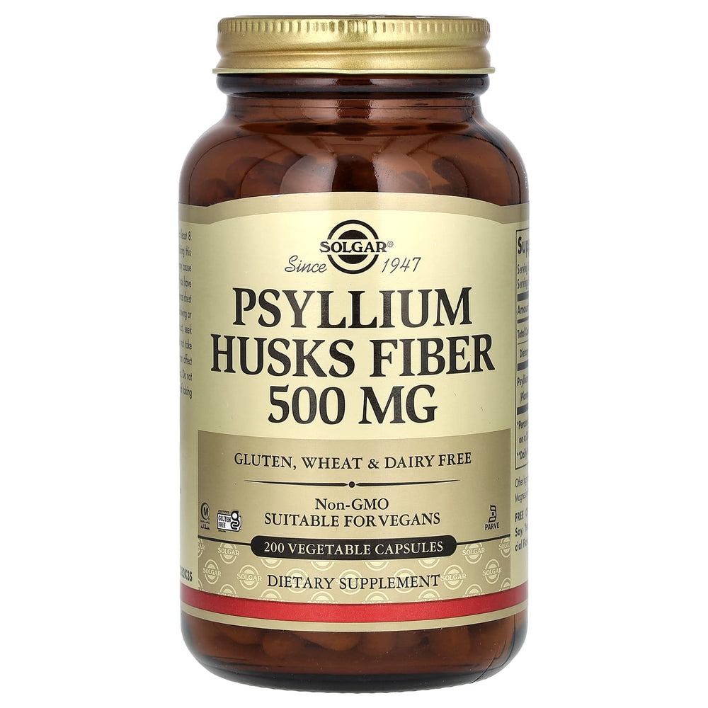 Psyllium Husks Fiber 200 vegetabiliska kapslar framsida