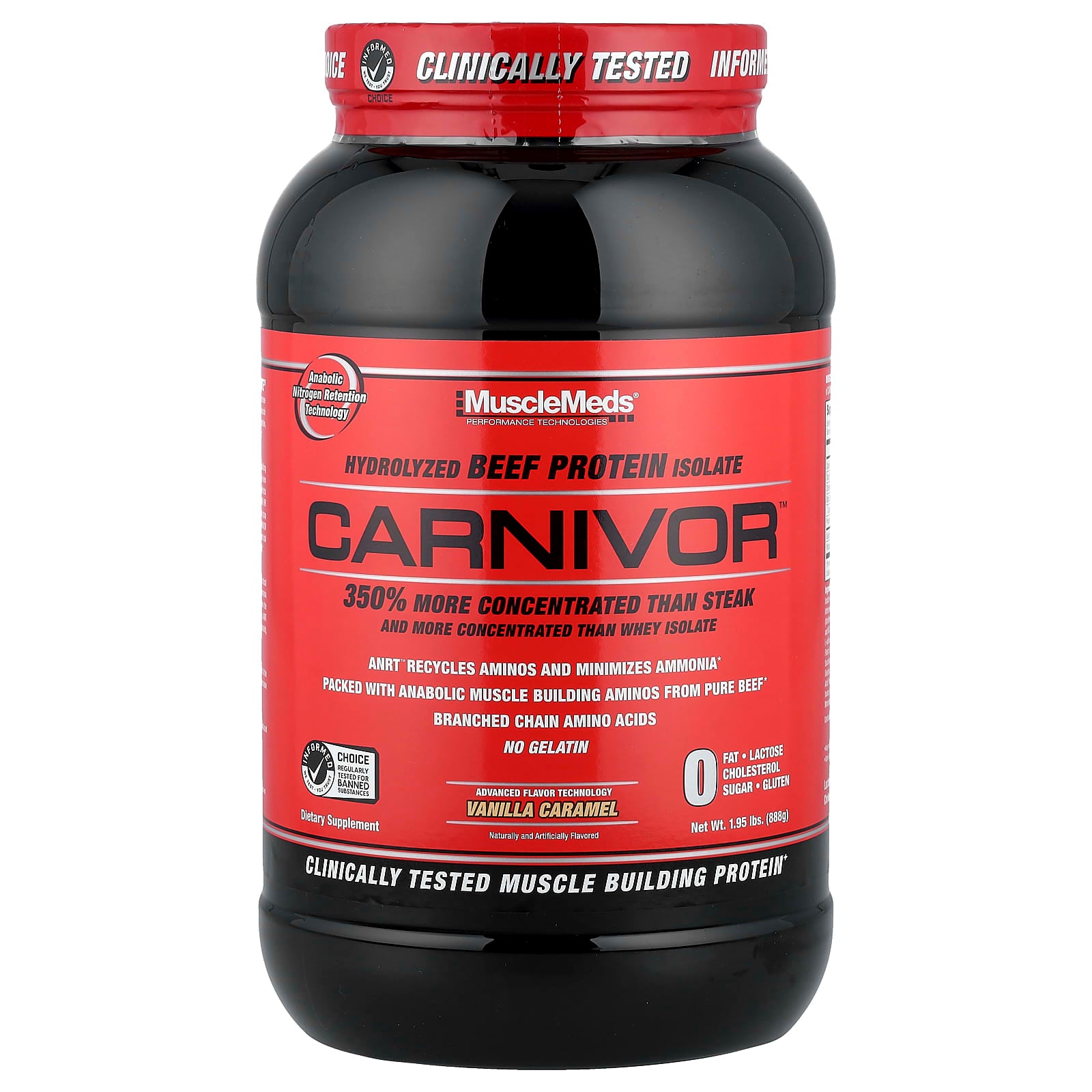 Carnivor Vanilla Caramel baksida näringsfakta