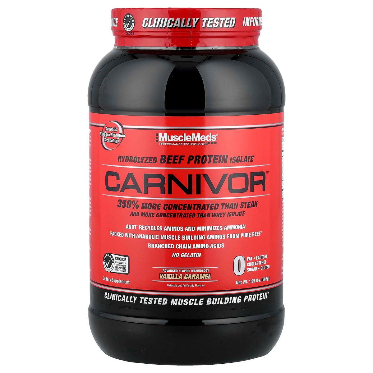 Carnivor Vanilla Caramel baksida näringsfakta
