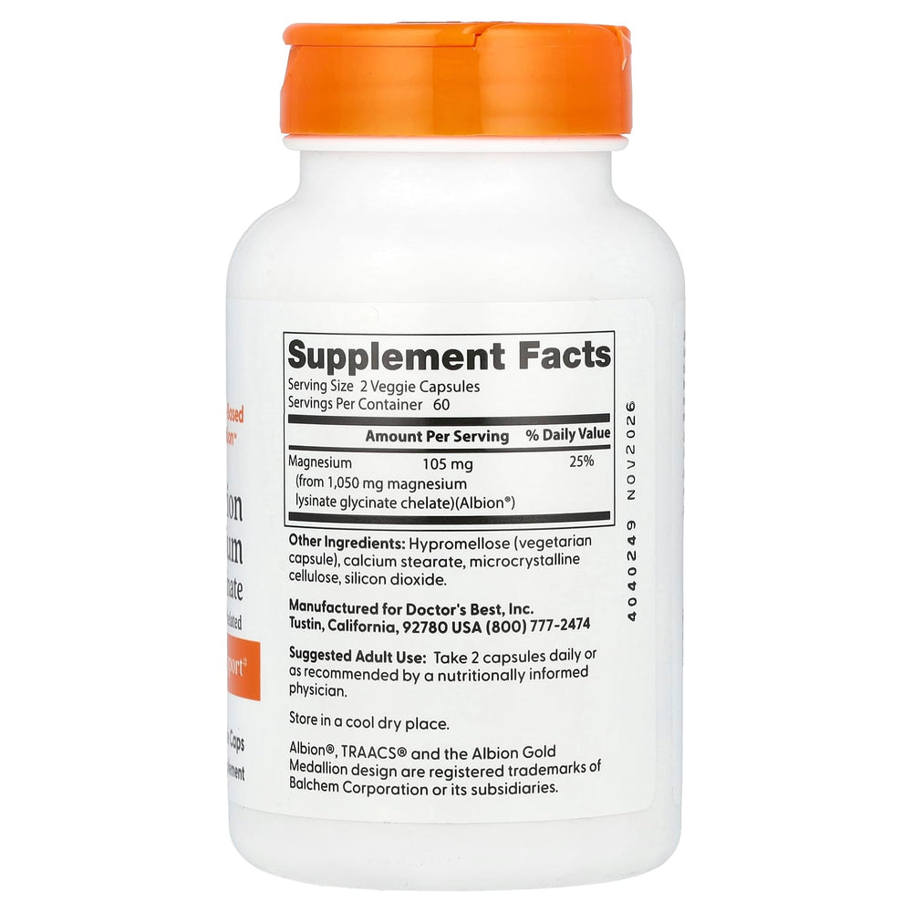 Doctor's Best High Absorption Magnesium näringsfakta