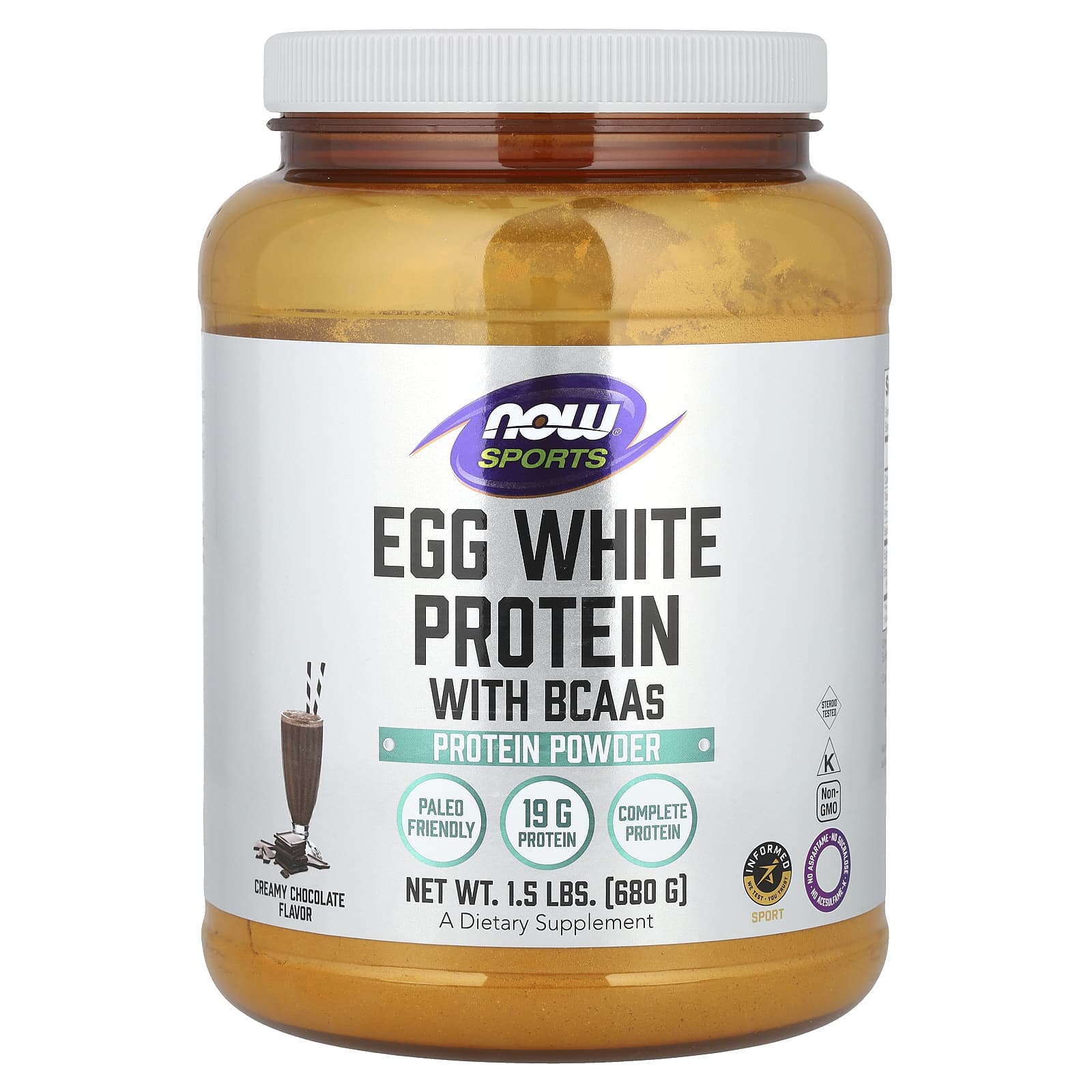 NOW Foods - Æggehvide Protein (Creme Chokolade - 680g)