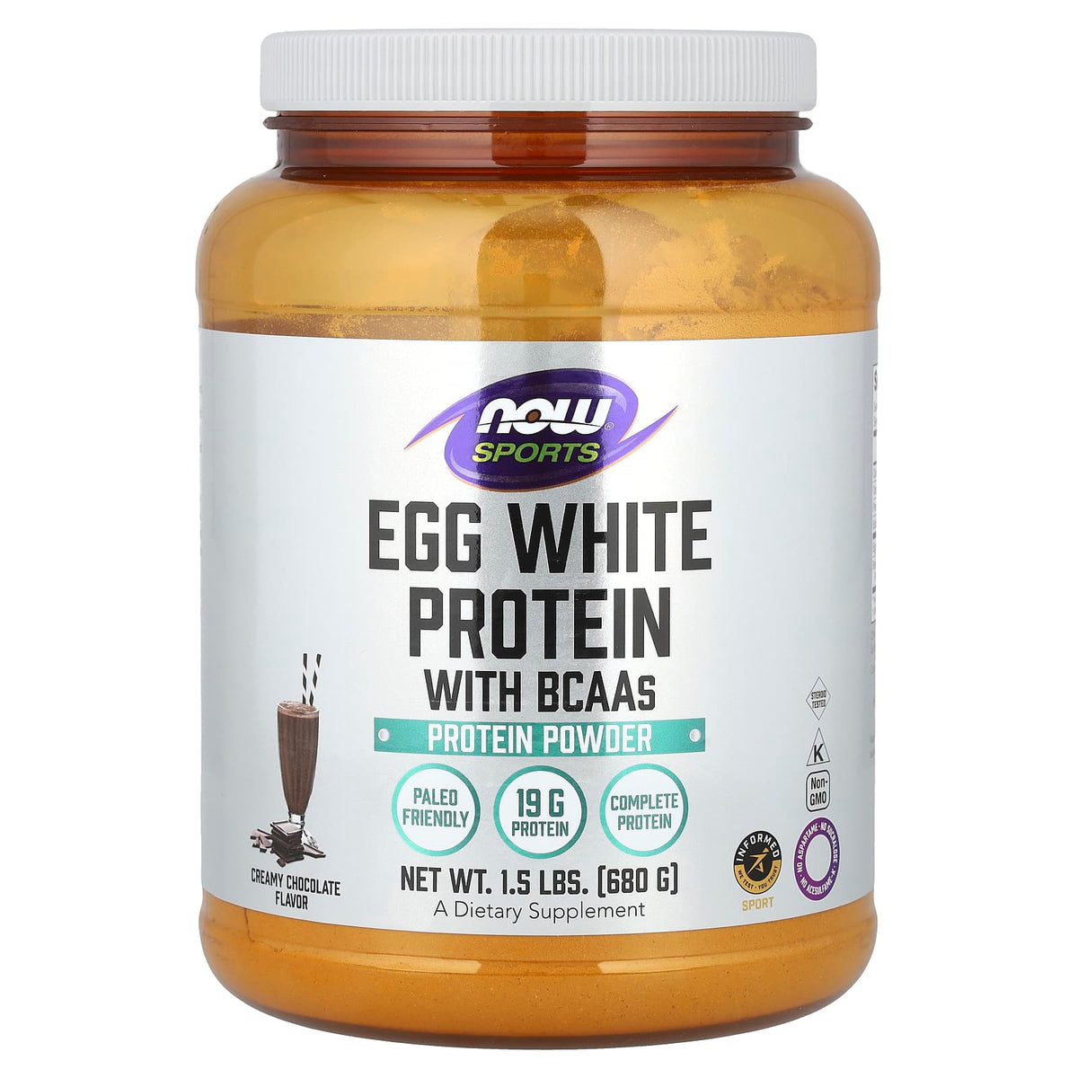 NOW Foods - Æggehvide Protein (Creme Chokolade - 680g)