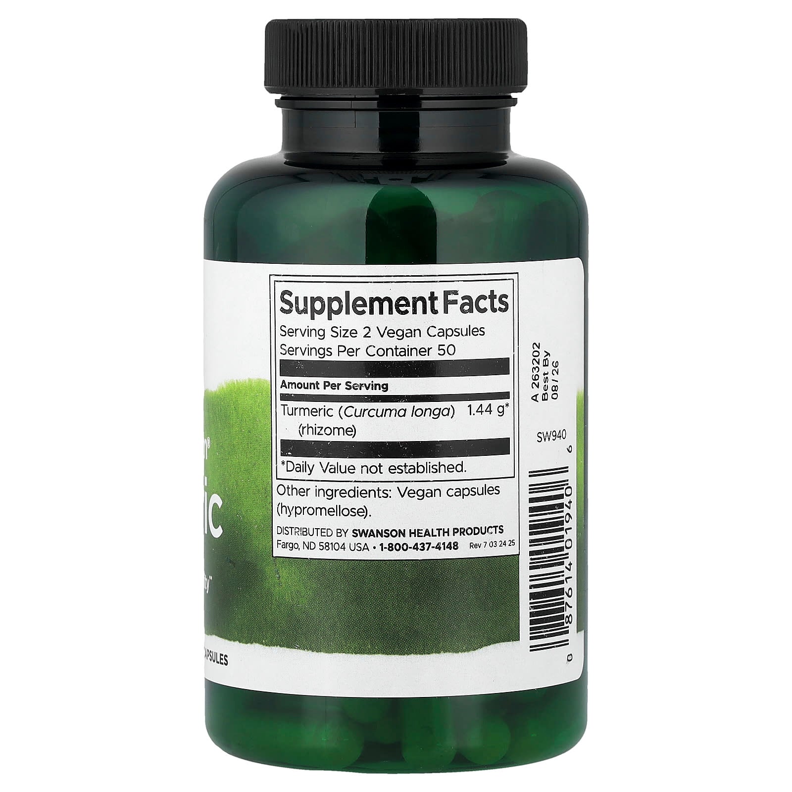 Turmeric 720 mg 240 kapslar innehål