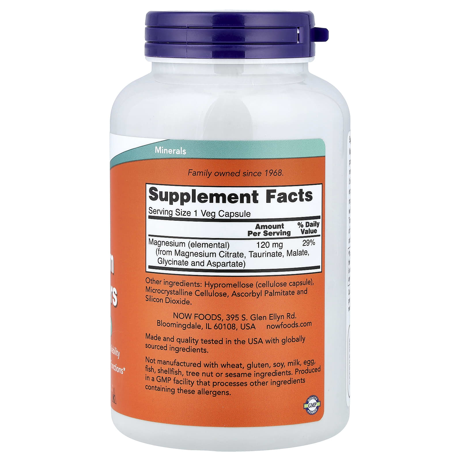 Now Foods Magnesium Transporters flaska framsida
