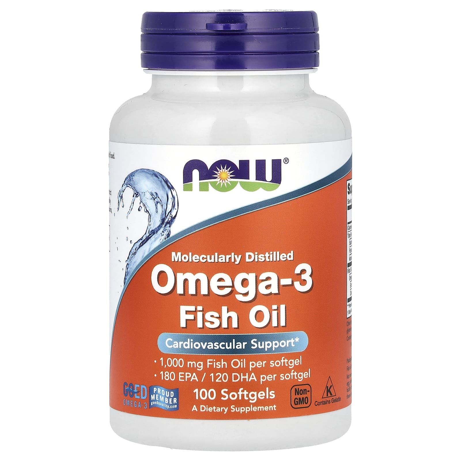 Omega-3 Fiskolja – Molekylärt Destillerad baksida