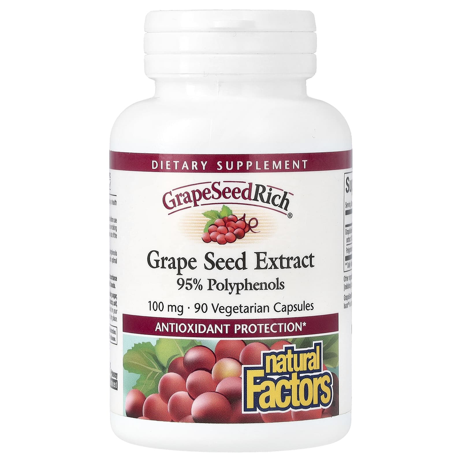 Super Strength Grape Seed Extract baksida näringsfakta
