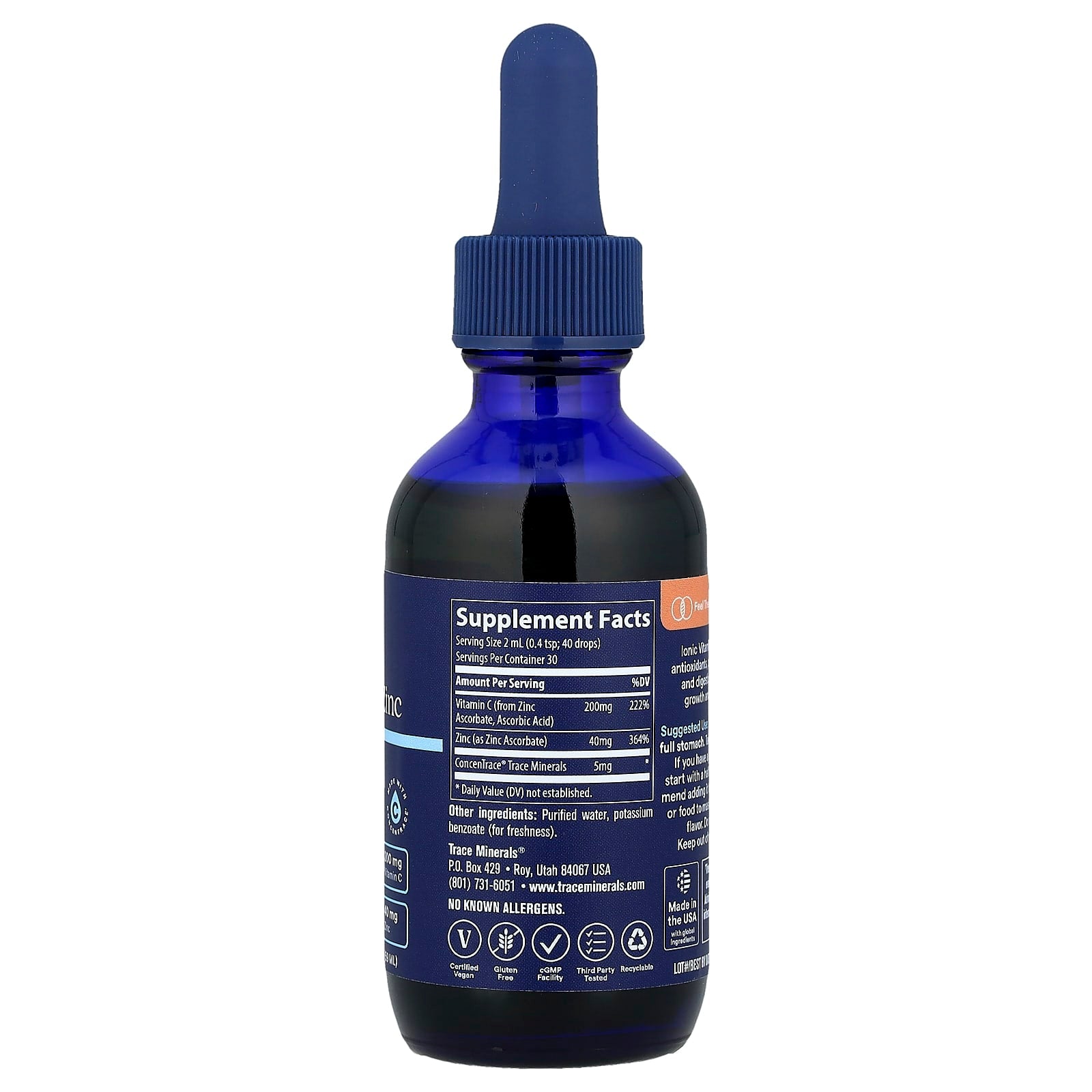 Trace Minerals - Vitamin C + Ionic Zinc - 59ml
